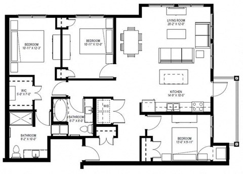 3 Bedroom Floor Plan